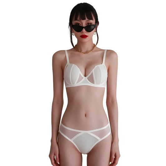 Balconette Lingerie Set - Solid White