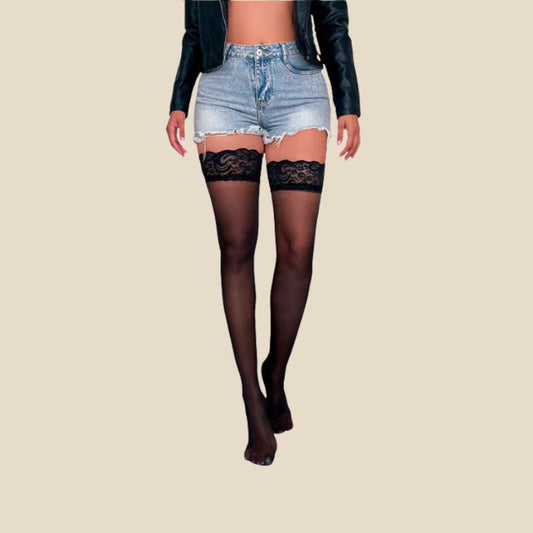 Lace Anti-Slip Fishnet Stocking - Polyamide