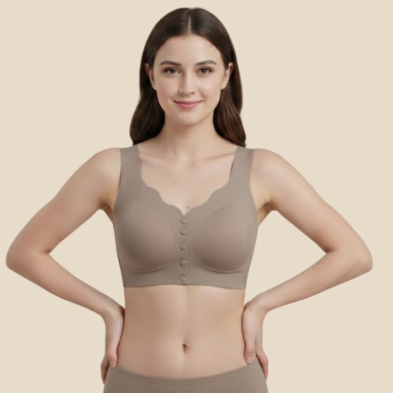 Front-Button Seamless - Olive