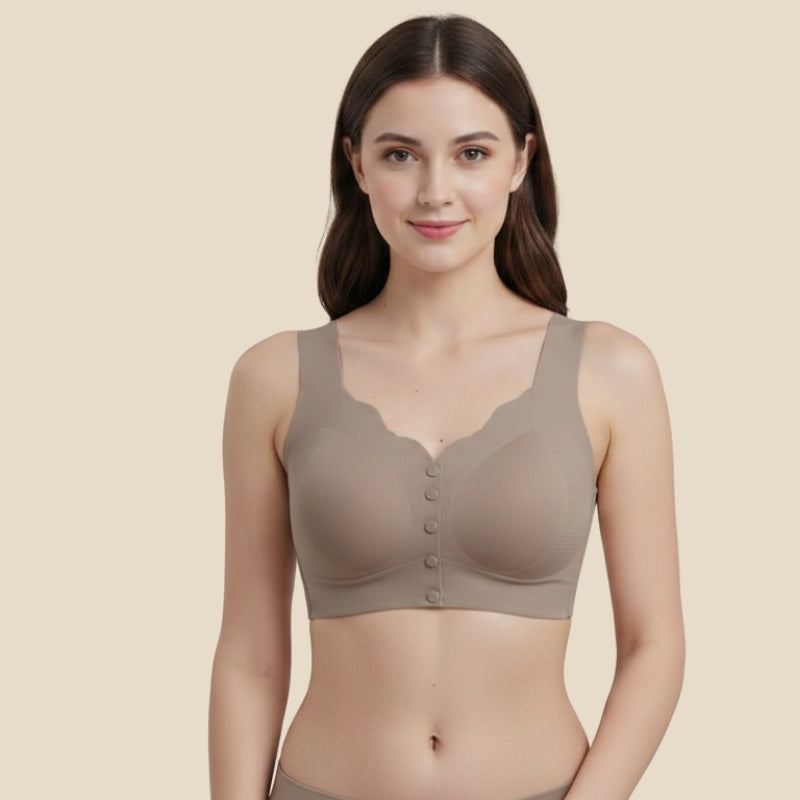 Front-Button Seamless - Olive