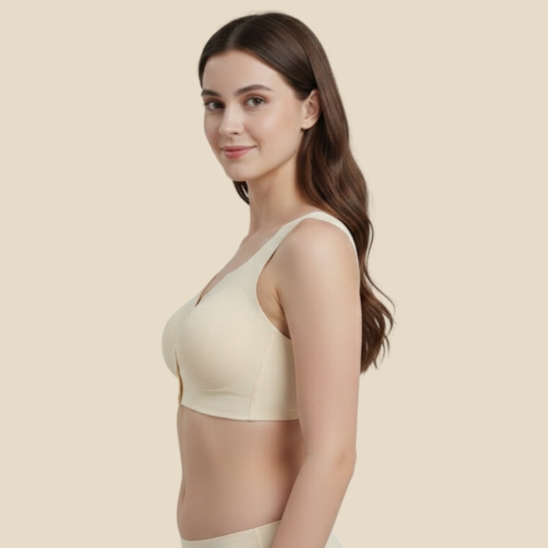 Front-Button Seamless - White