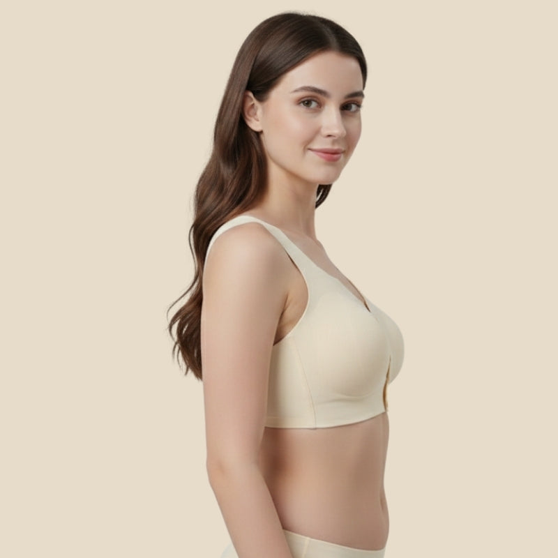 Front-Button Seamless - White