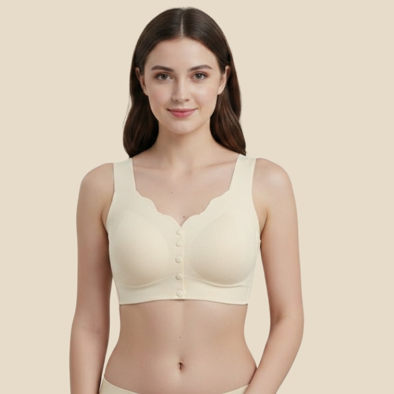 Front-Button Seamless - White