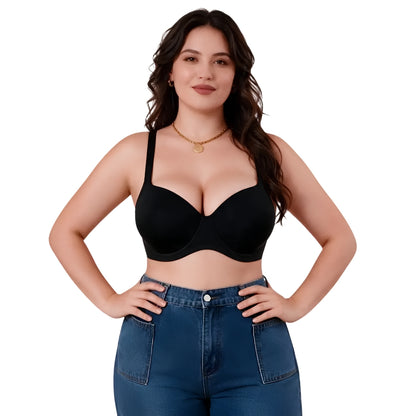 Full-Coverage Contour Bra in Midnight Black