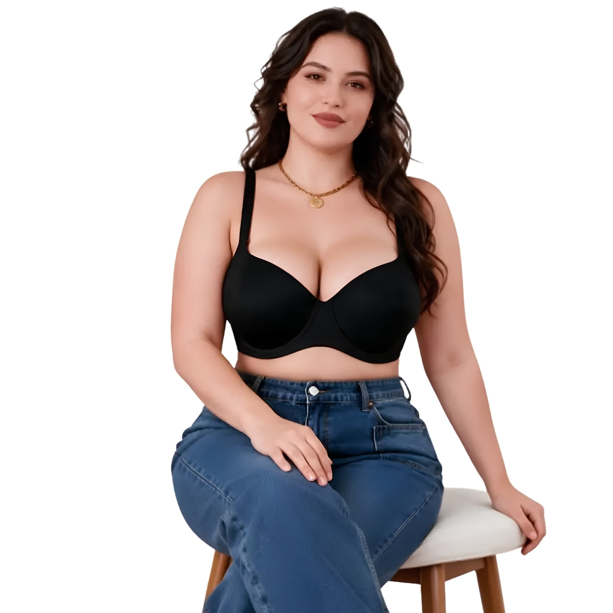 Full-Coverage Contour Bra in Midnight Black