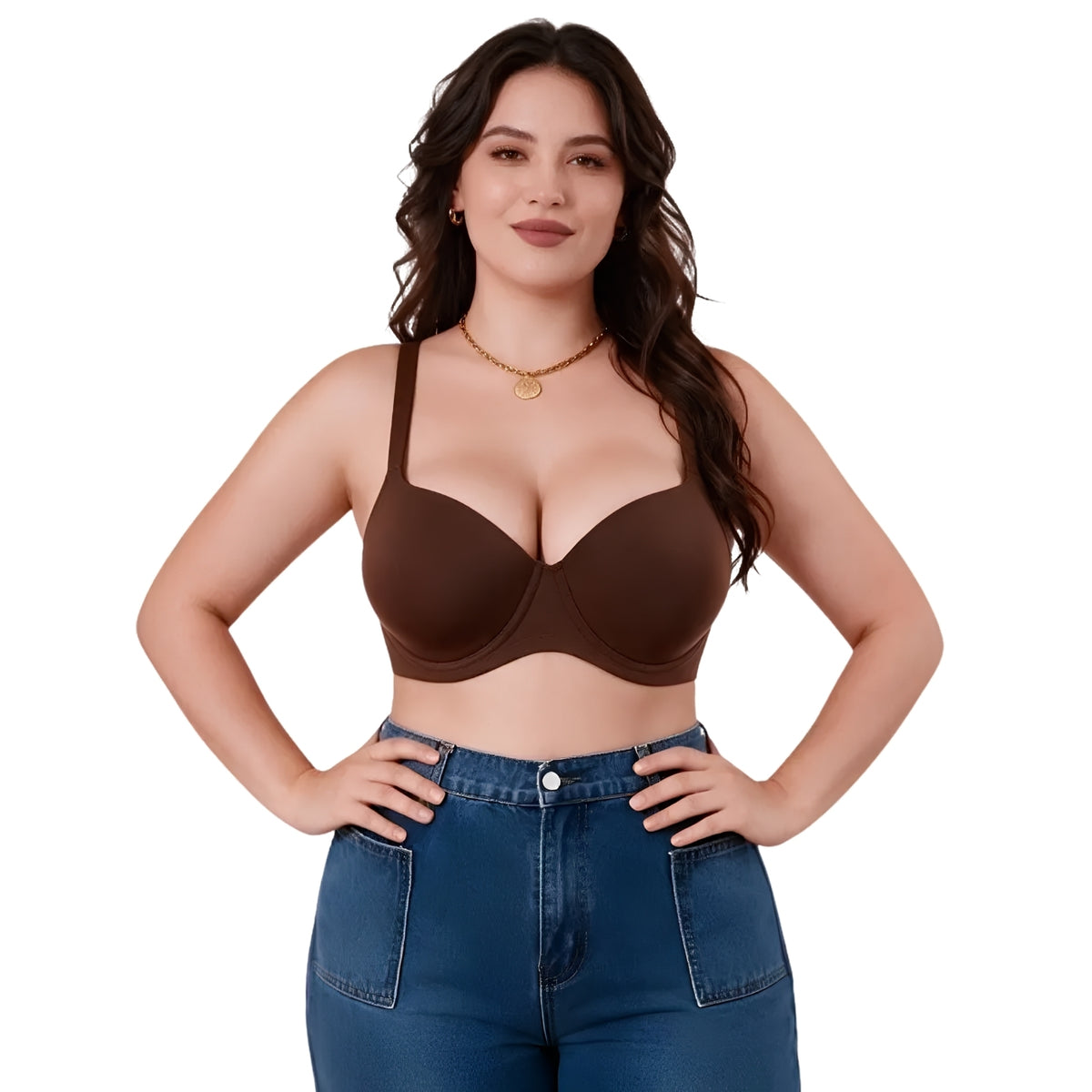Full-Coverage Contour Bra in Rich Cocoa