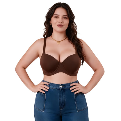 Full-Coverage Contour Bra in Rich Cocoa