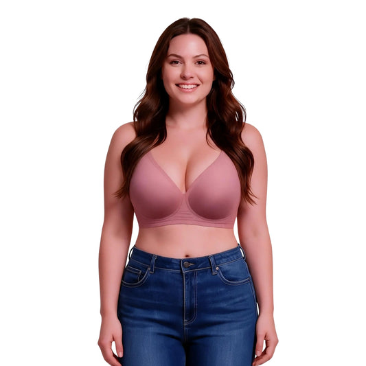 Full-Coverage Wireless Minimizer Bra - Blush Rose