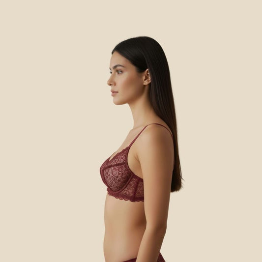 Maroon Lace SET