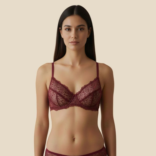Maroon Lace SET