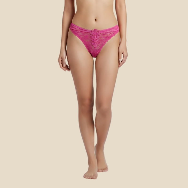 LuxePetal Double Strap Thong- Pink
