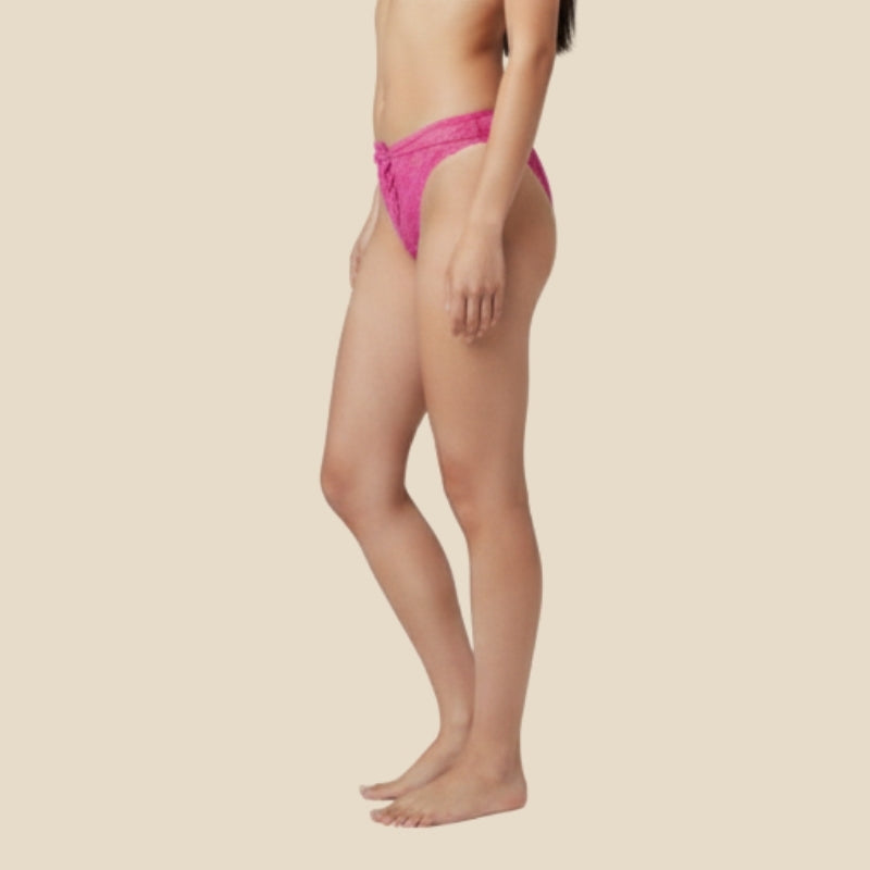 LuxePetal Double Strap Thong- Pink