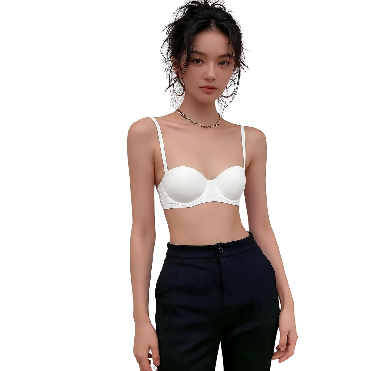 Seamless Balconette Bra in Pure White