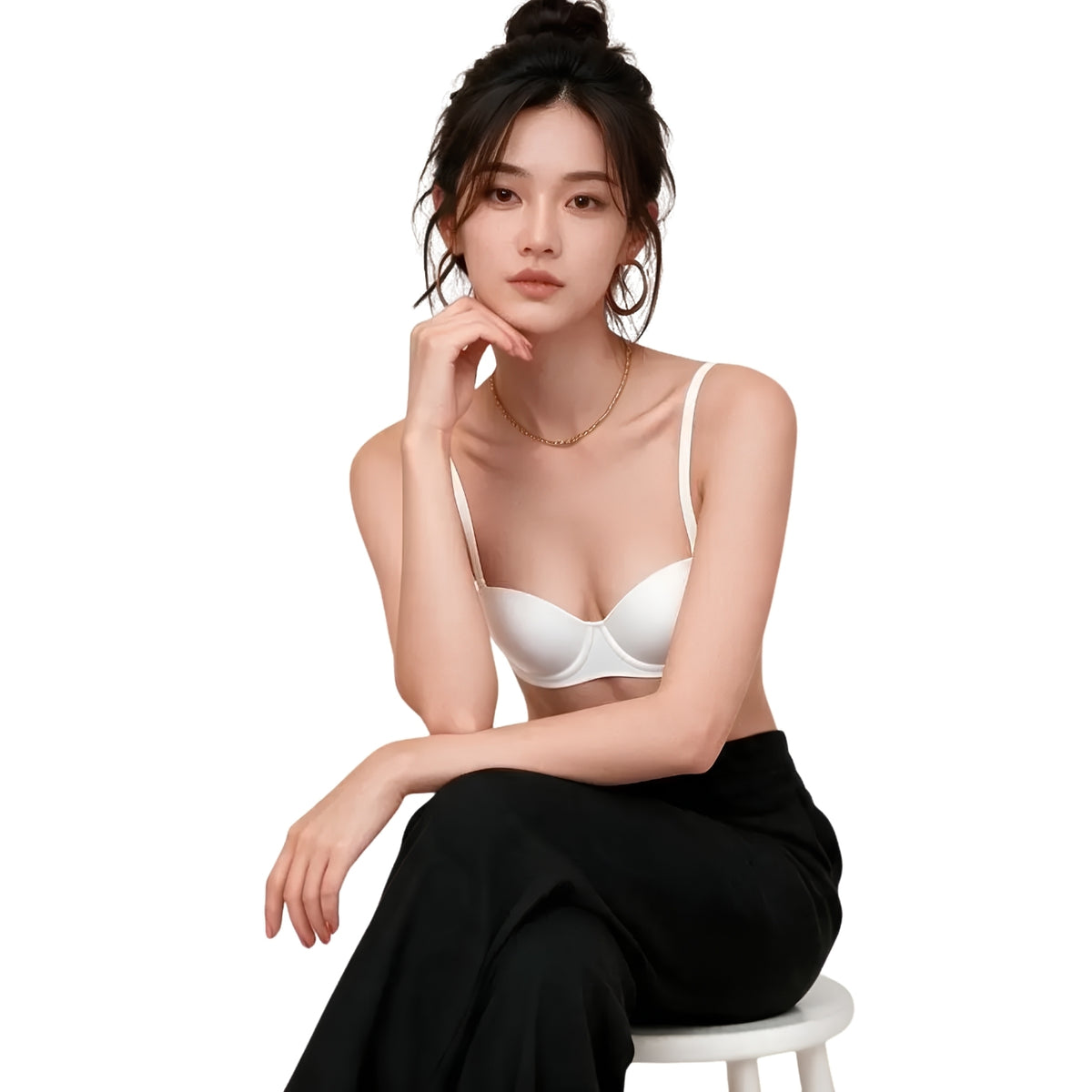 Seamless Balconette Bra in Pure White