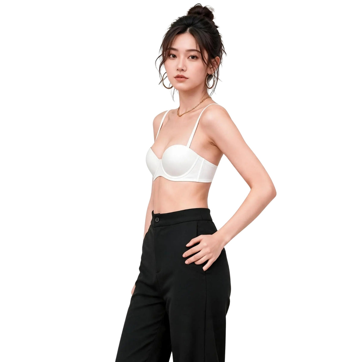 Seamless Balconette Bra in Pure White