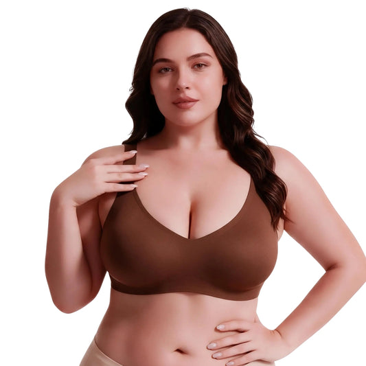Seamless Scoop Minimizer Bralette in Brown