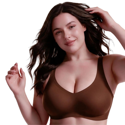 Seamless Scoop Minimizer Bralette in Brown