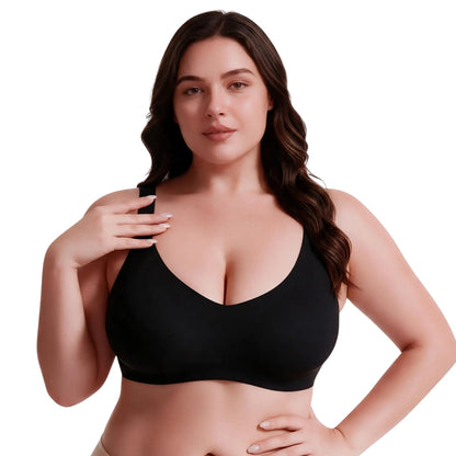 Seamless Scoop Minimizer Bralette in Midnight Black